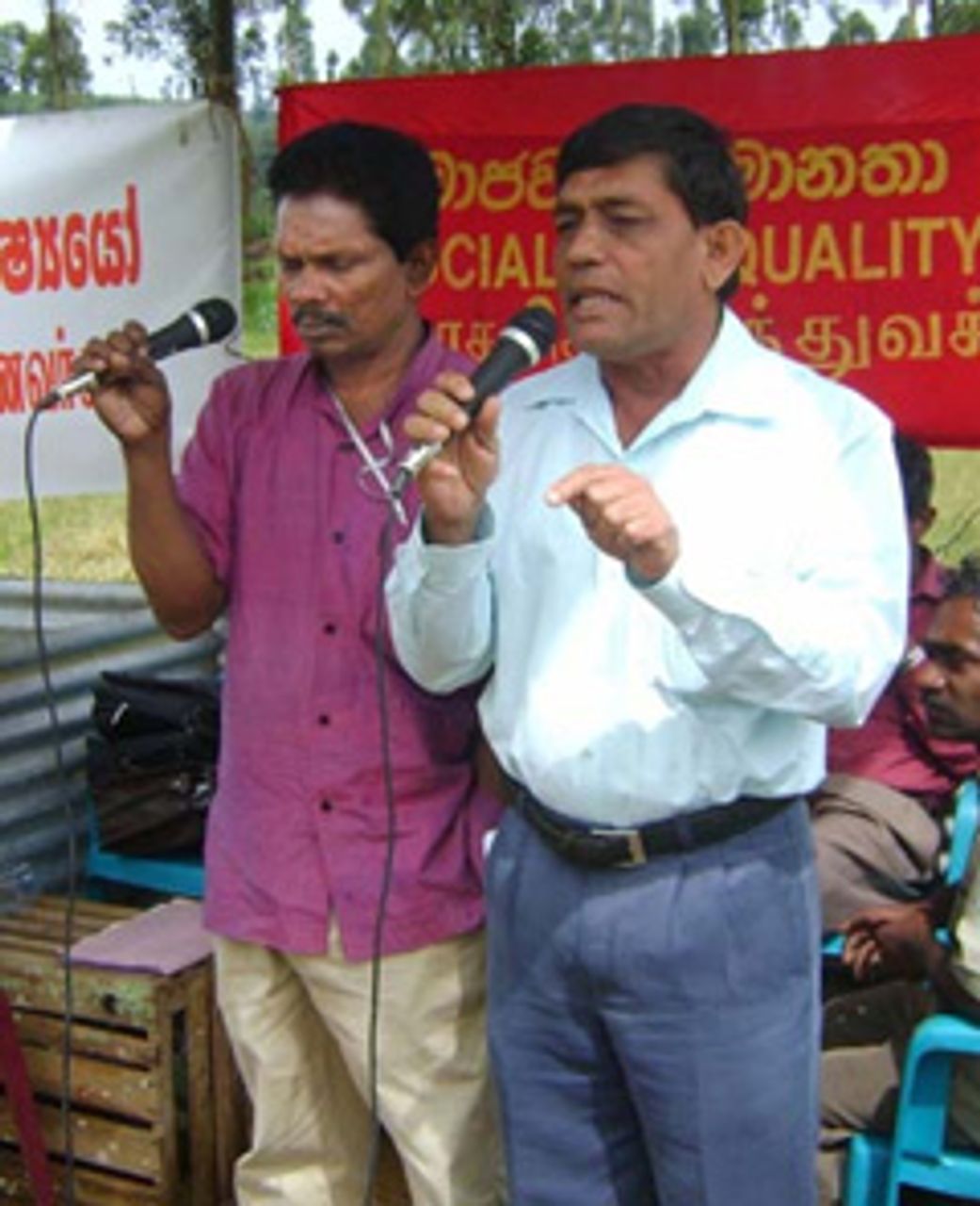W.A. Sunil (right) addressing the meeting W.A. Sunil (right) addressing the meeting