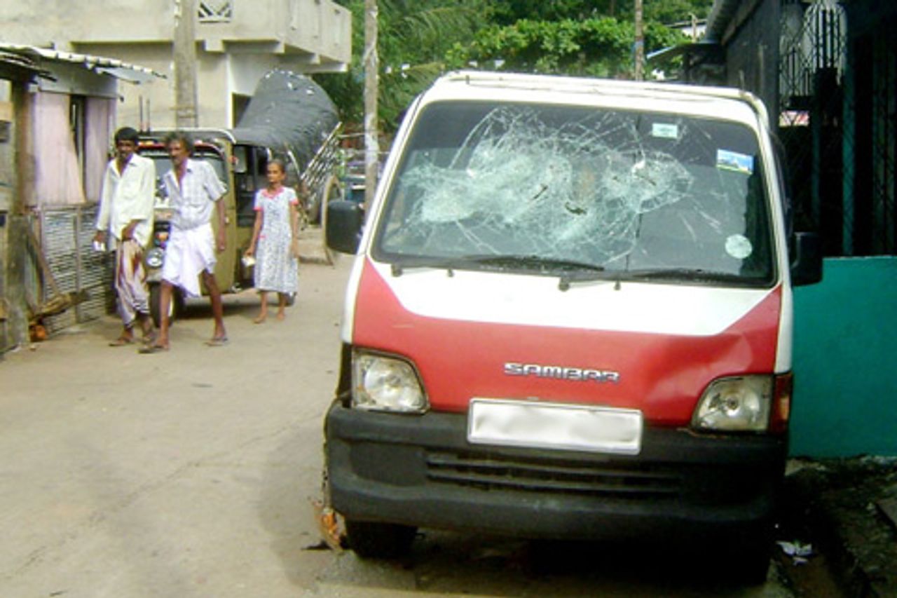 Damaged van Damaged van