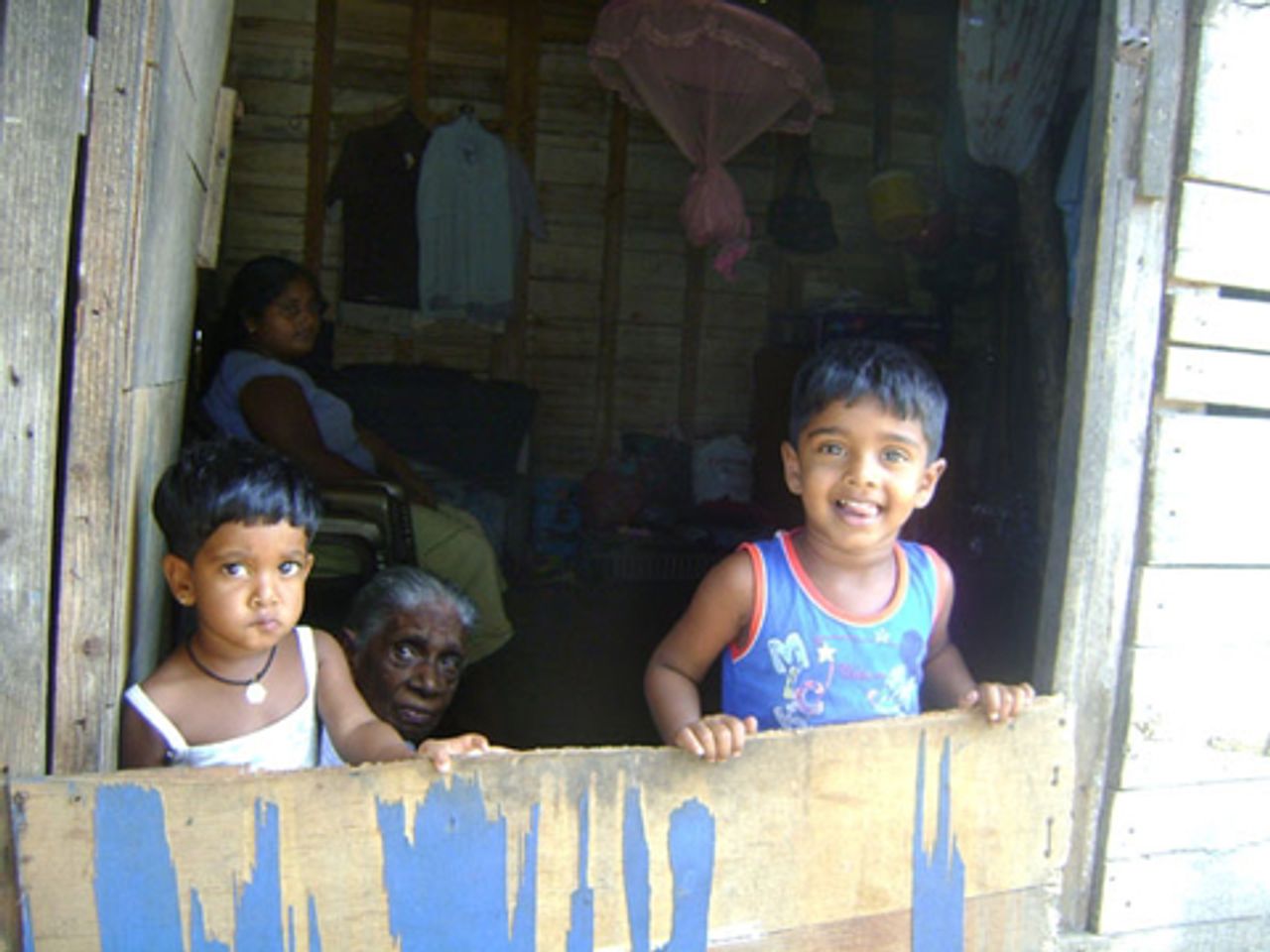 Small children in their home Small children in their home
