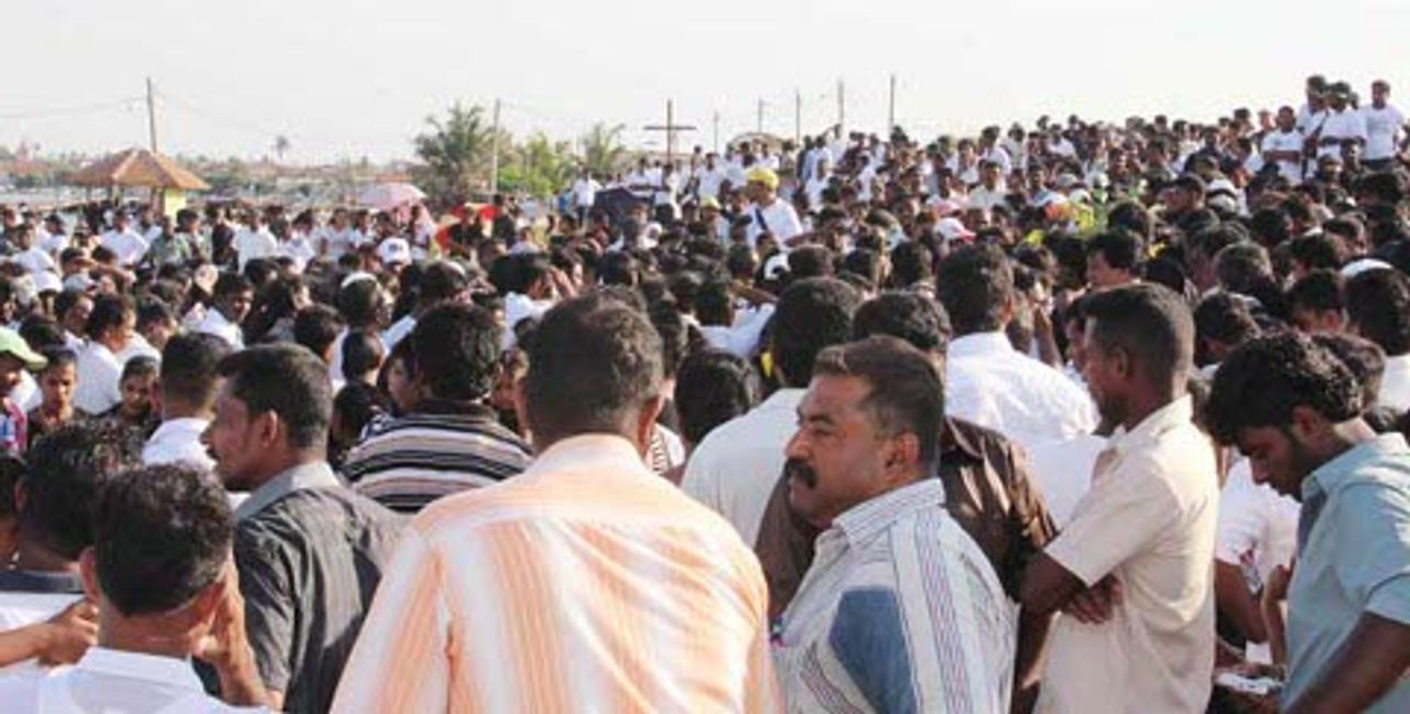 A section of the crowd at the cemetry A section of the crowd at the cemetry