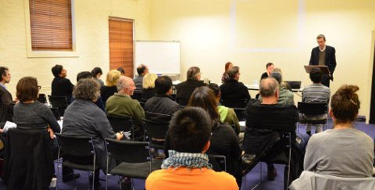 Patrick O'Connor addressing Melbourne meeting Patrick O'Connor addressing Melbourne meeting